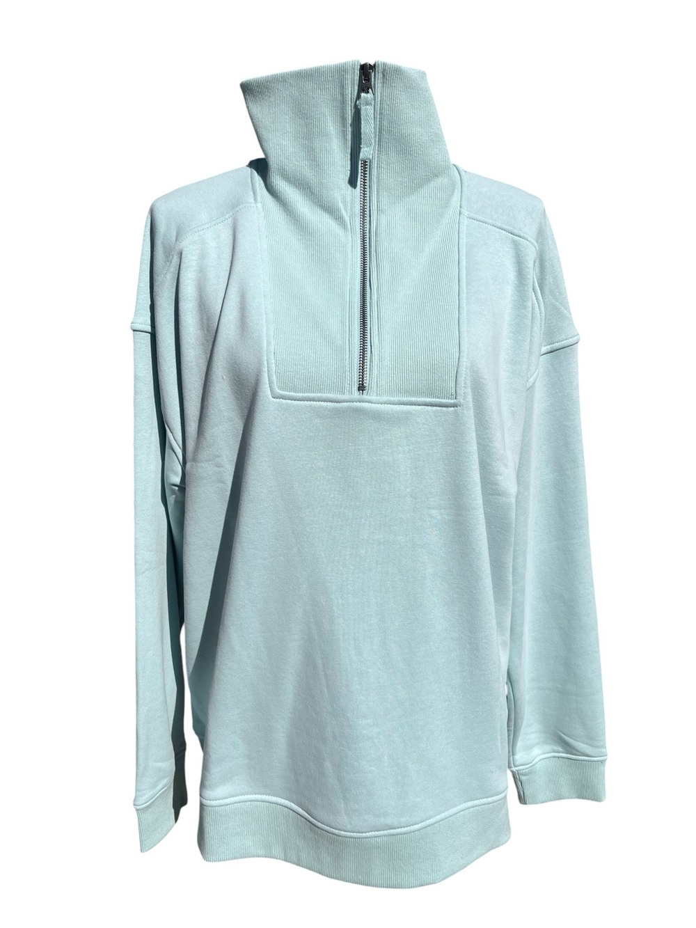 Eddie Bauer Fleece Quarter Zip Pullover Sweatshirt Mint Green XL NWT - Picture 2 of 9